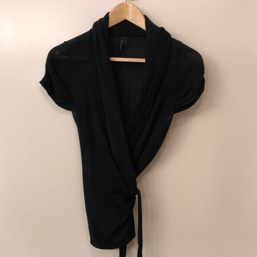 Topshop knit wrap top